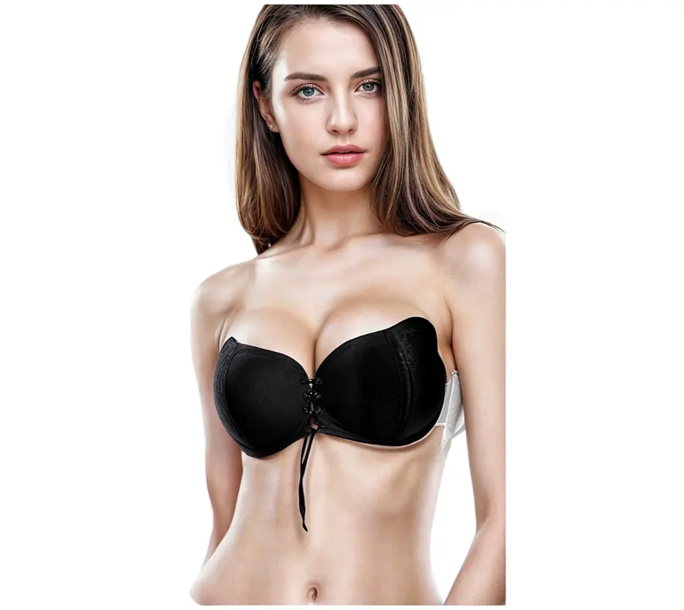 Pack 2 Brasier Adherible Invisible Copas Push Up Strapless 1