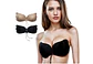 Pack 2 Brasier Adherible Invisible Copas Push Up Strapless - thumbnail 2