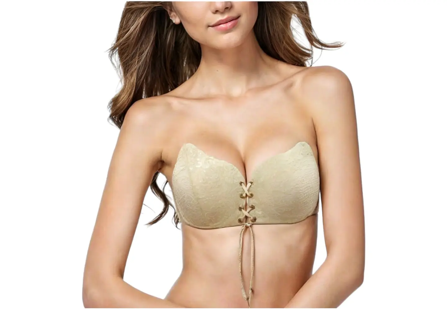 Pack 2 Brasier Adherible Invisible Copas Push Up Strapless 4