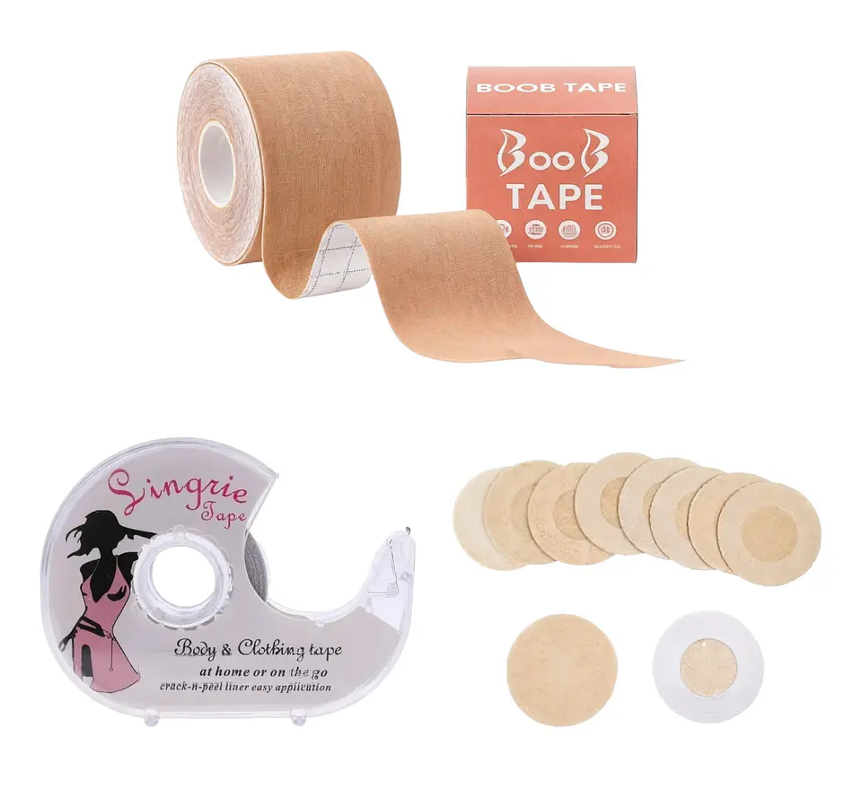 Boob Tape + 10 Pezoneras Desechables + Cinta Doble Faz 1