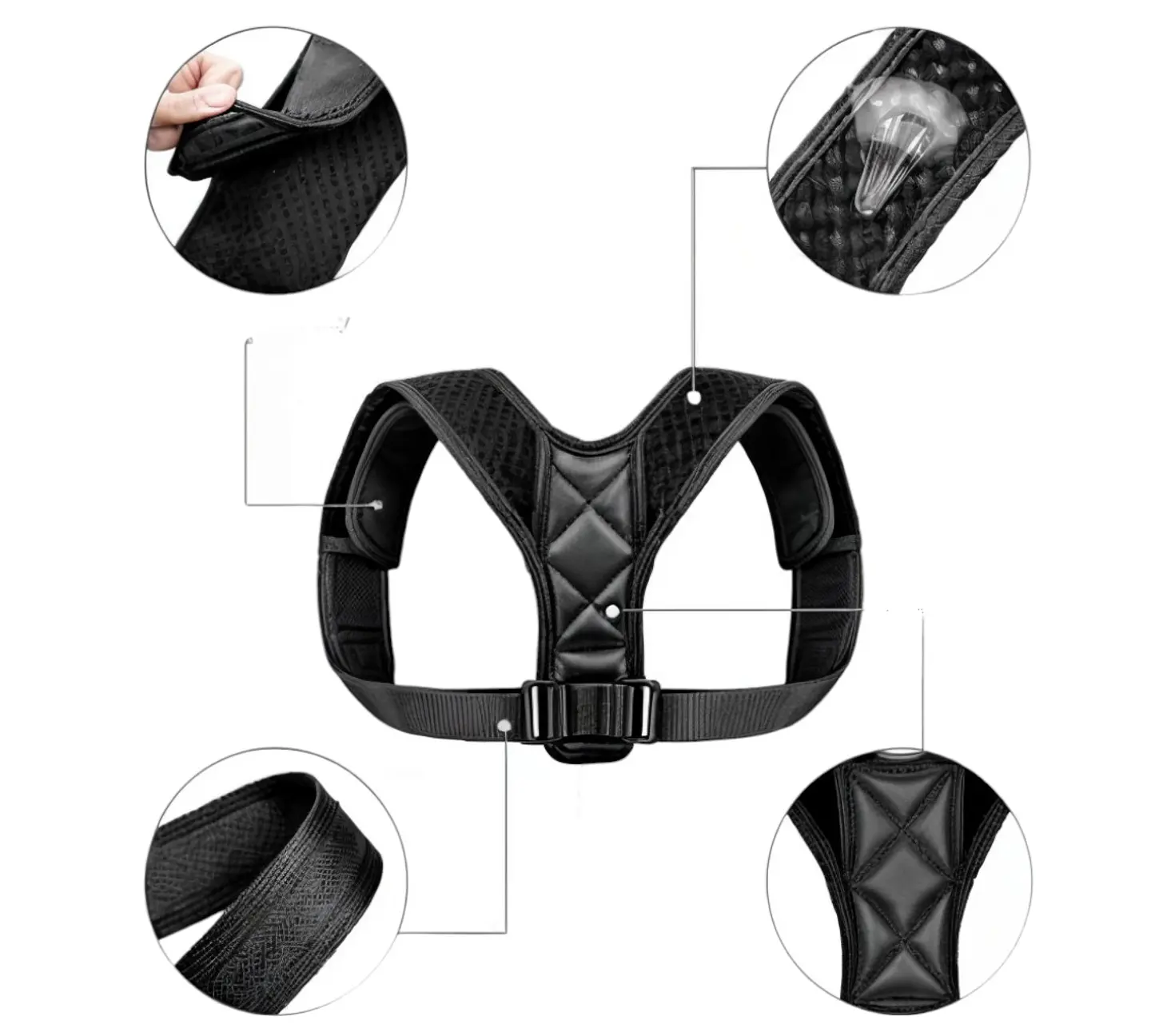 Corrector De Postura De Espalda Acolchada Unisex Ajustable 6