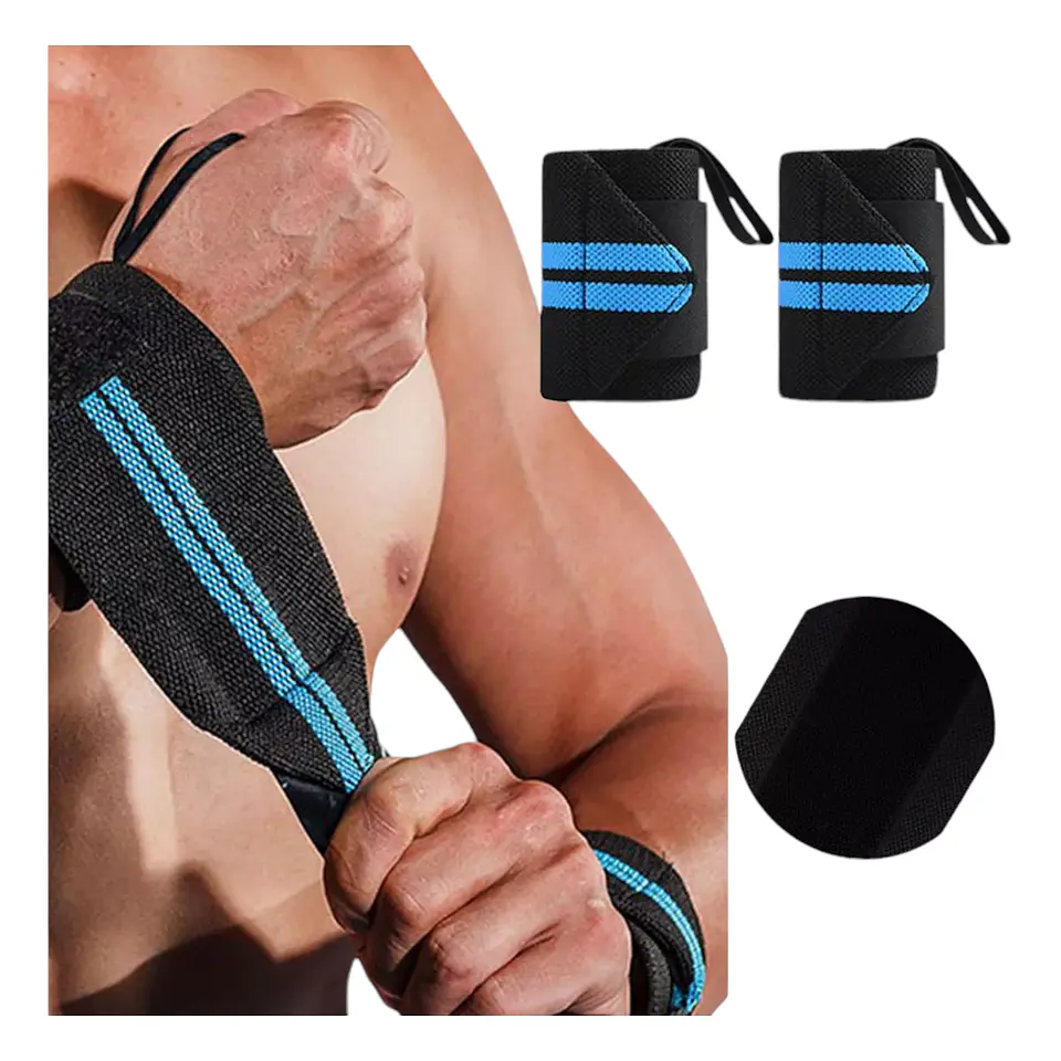 Par Muñequera Elástica Ajustable Deportiva Pesas Gym crosfit 17