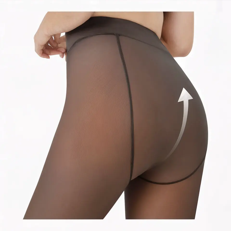 Panty Calza Con Chiporro Traslucida Efecto Piel  7