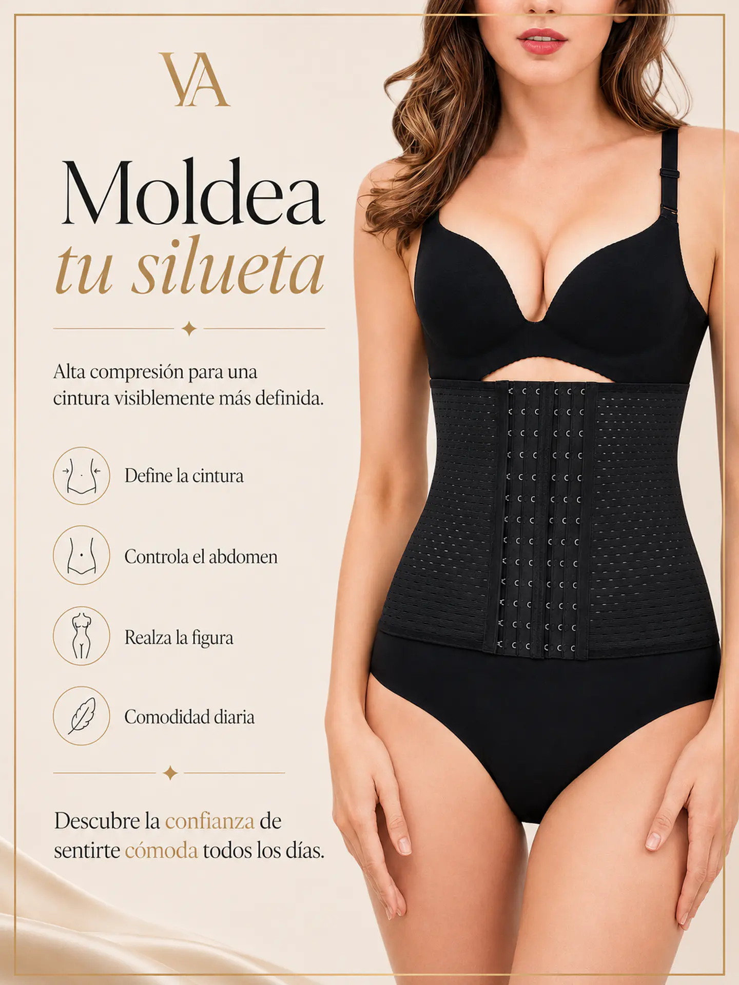 Faja Cintura de Avispa, Control De Abdomen Reductora 6 Broches 5
