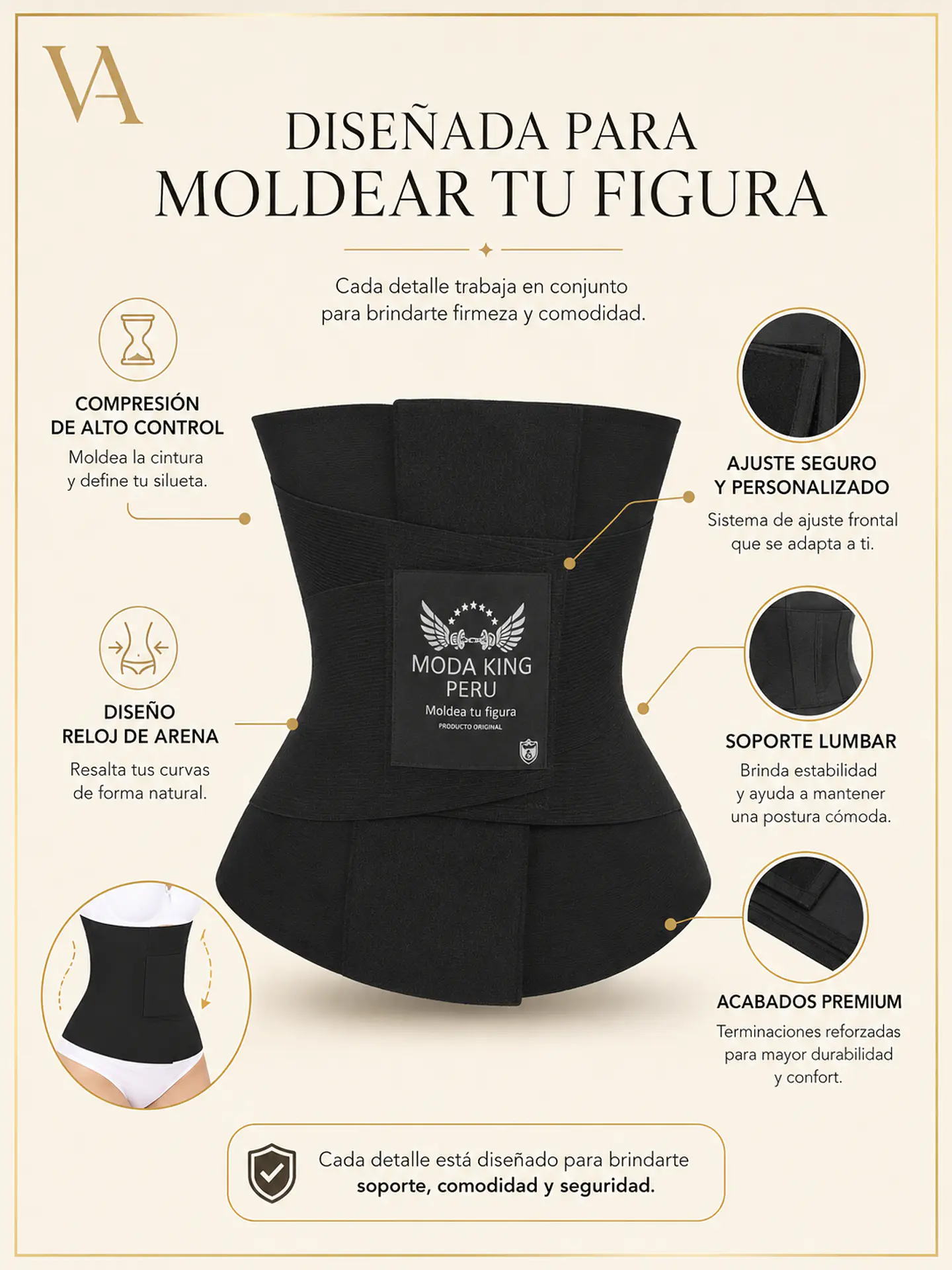 Faja Moda King Reloj De Arena Original  9