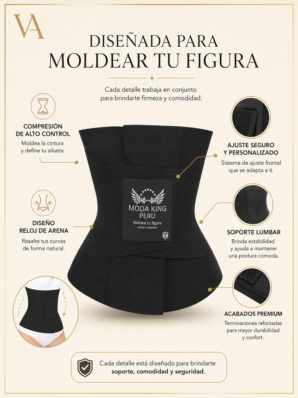 Faja Moda King Reloj De Arena Original  9