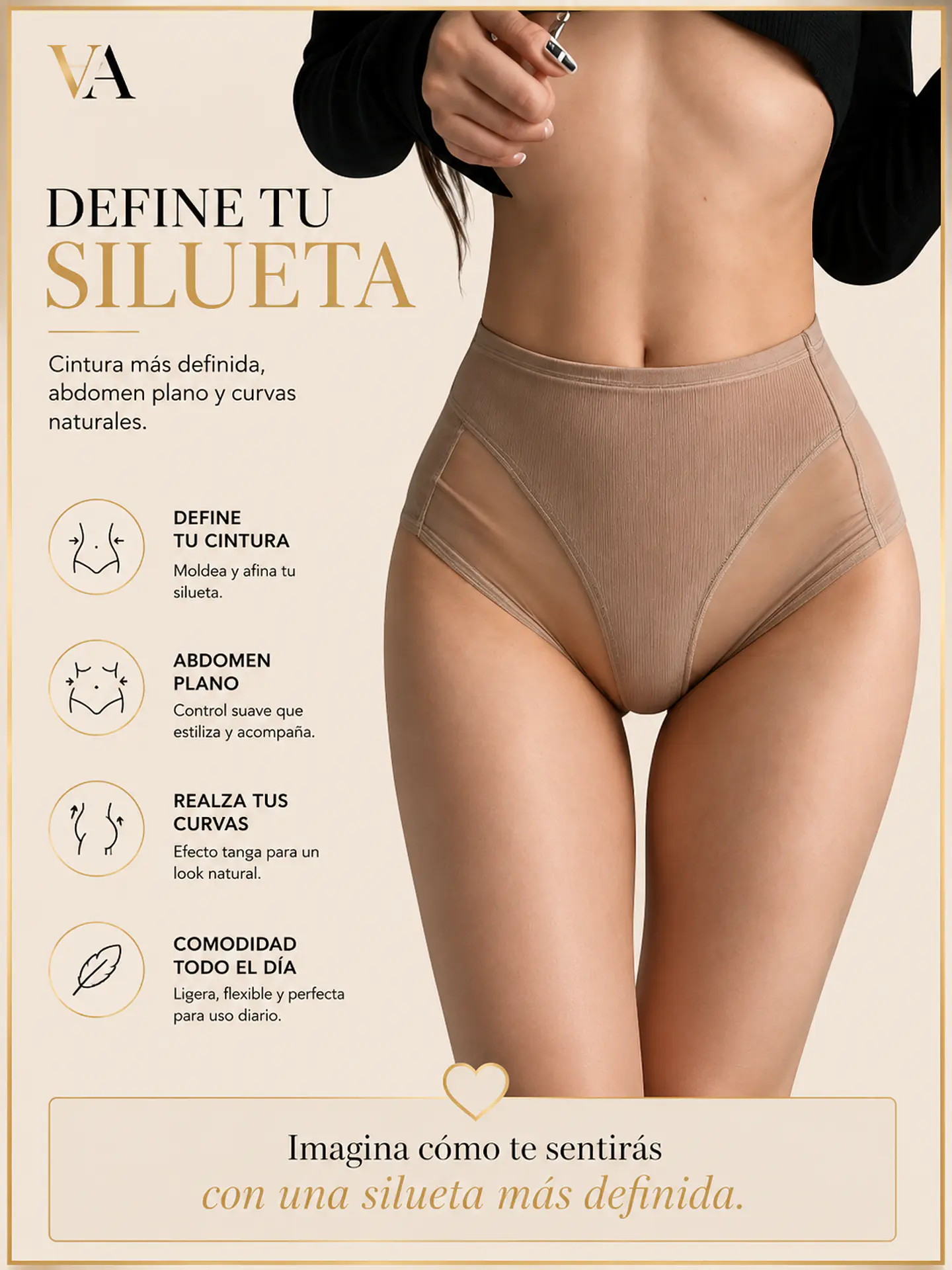 Pack De 3 Fajas Calzones Tiro Alto, Efecto Tanga 5