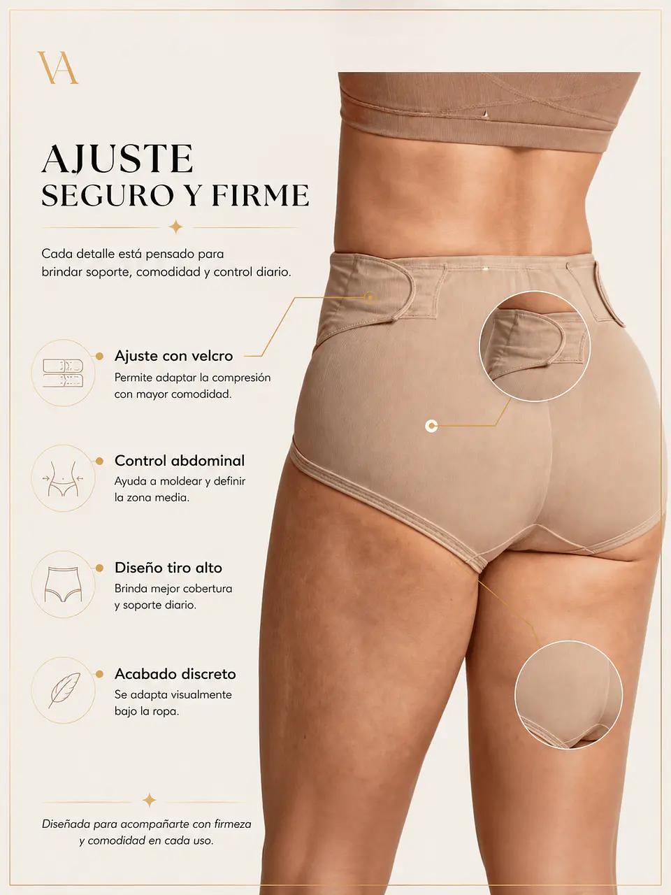 Calzon Reductor Tiro Alto Invisible, Con Ajuste De Velcro 8