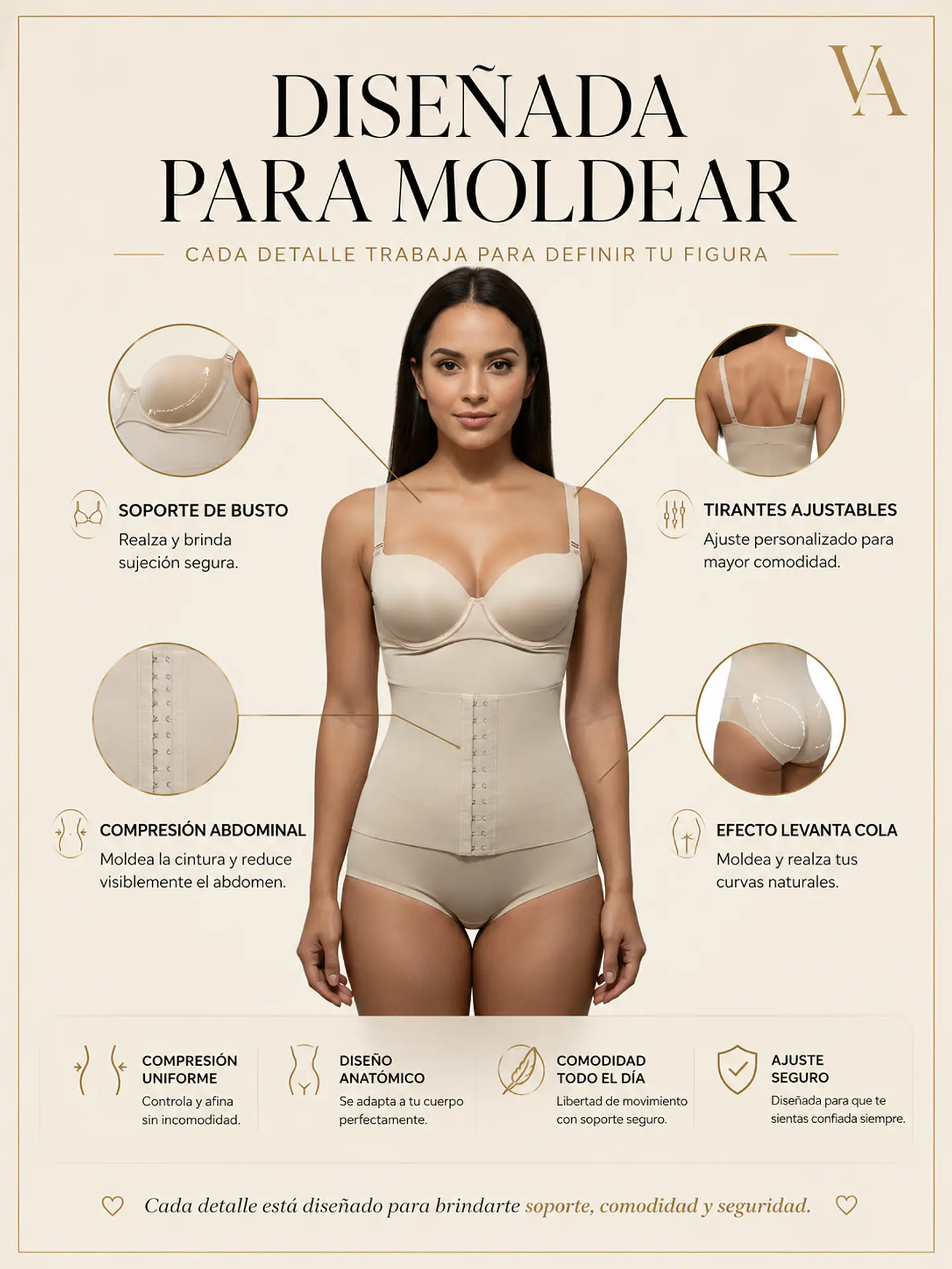 Faja Body Moldeadora Para Mujer Con Contracción De Abdomen 8