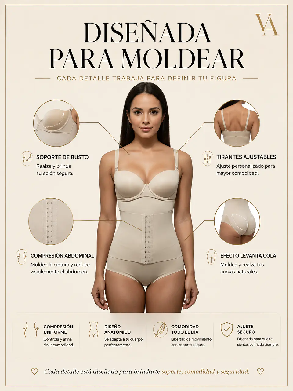 Faja Body Moldeadora Para Mujer Con Contracción De Abdomen 8