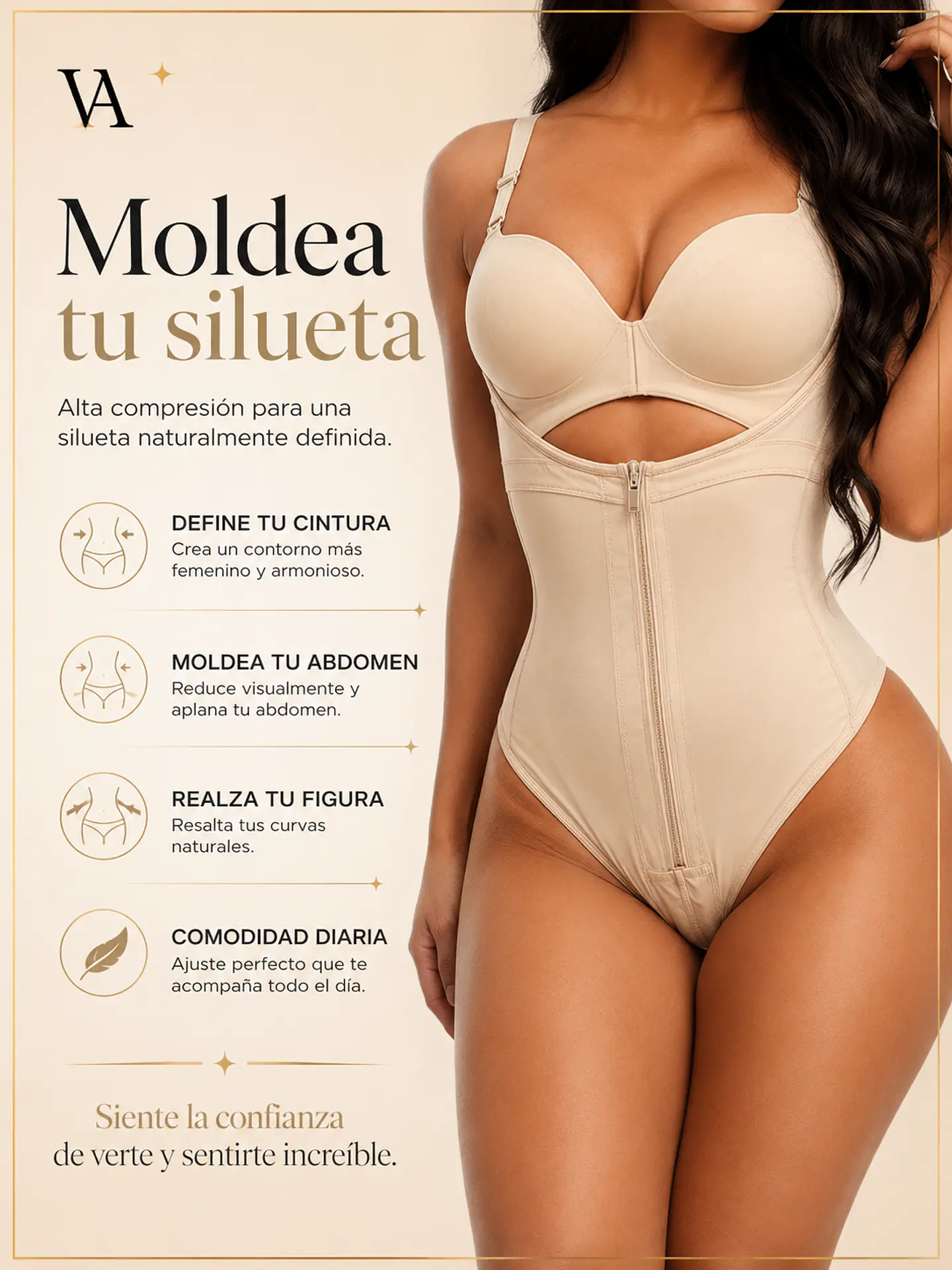  Faja Body Estilo Colombiana Con Cremallera Alta Compresion 8