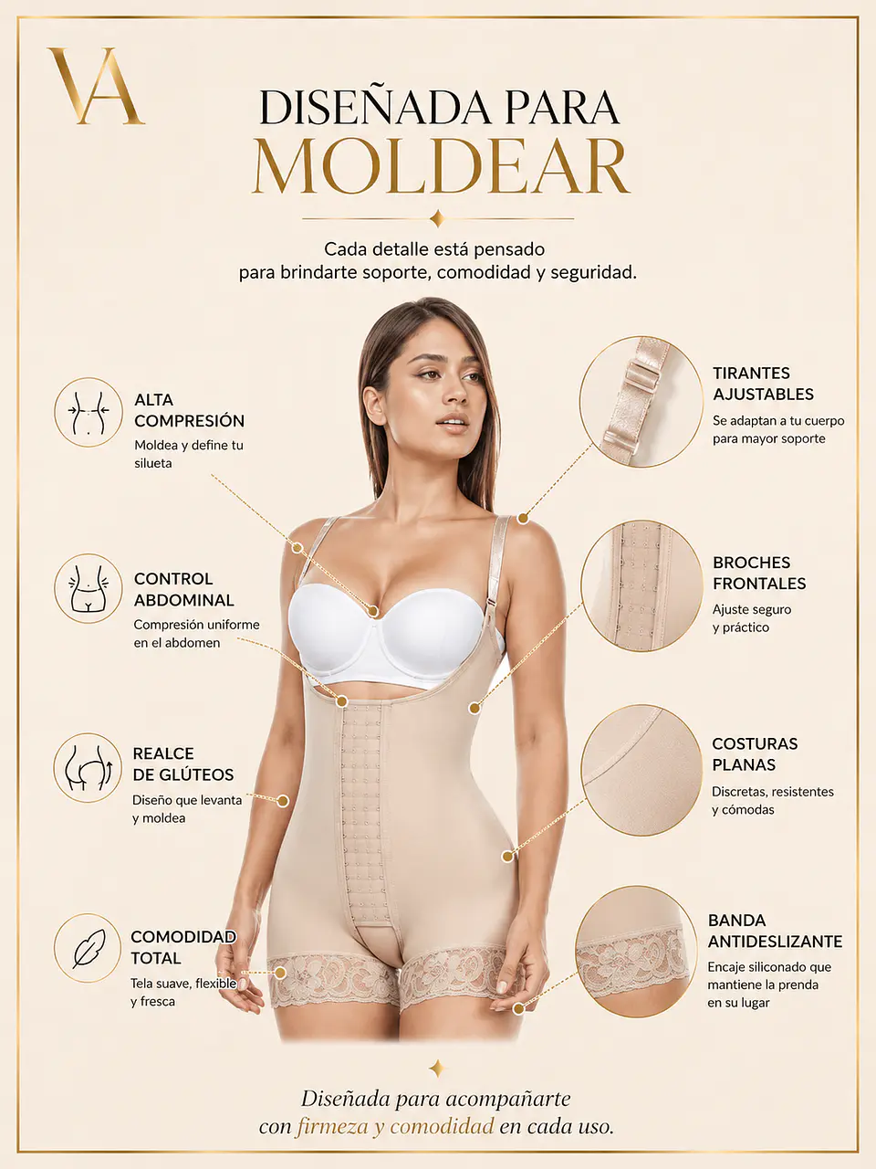 Faja Short Levanta Cola Alta Compresión Estilo Colombiana 9