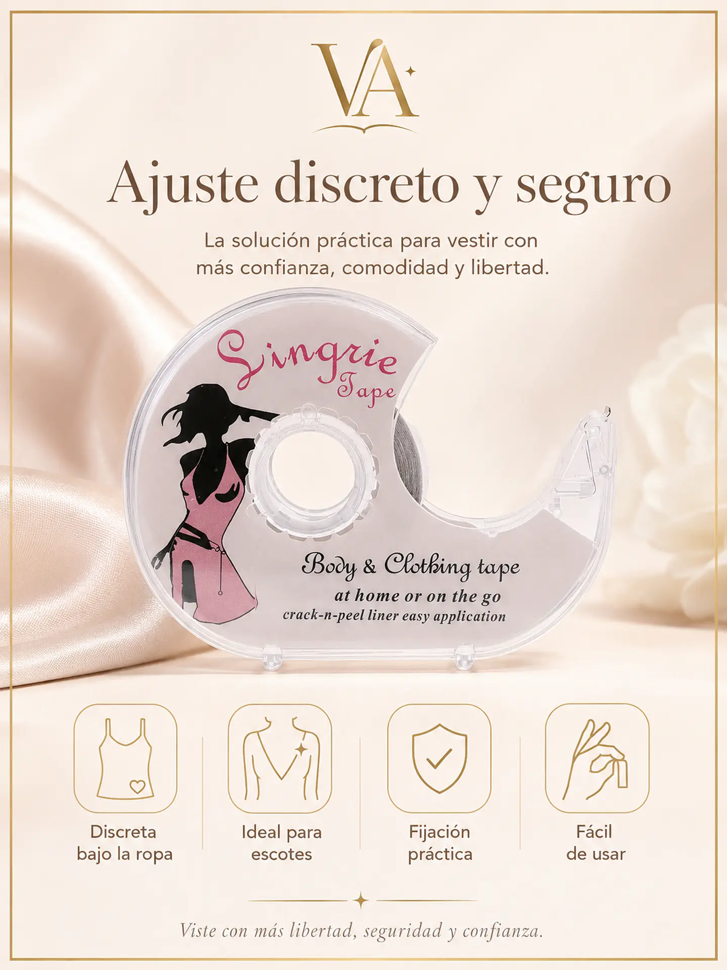 Cinta Doble Faz Contacto Para Vestuario Y Escote 3