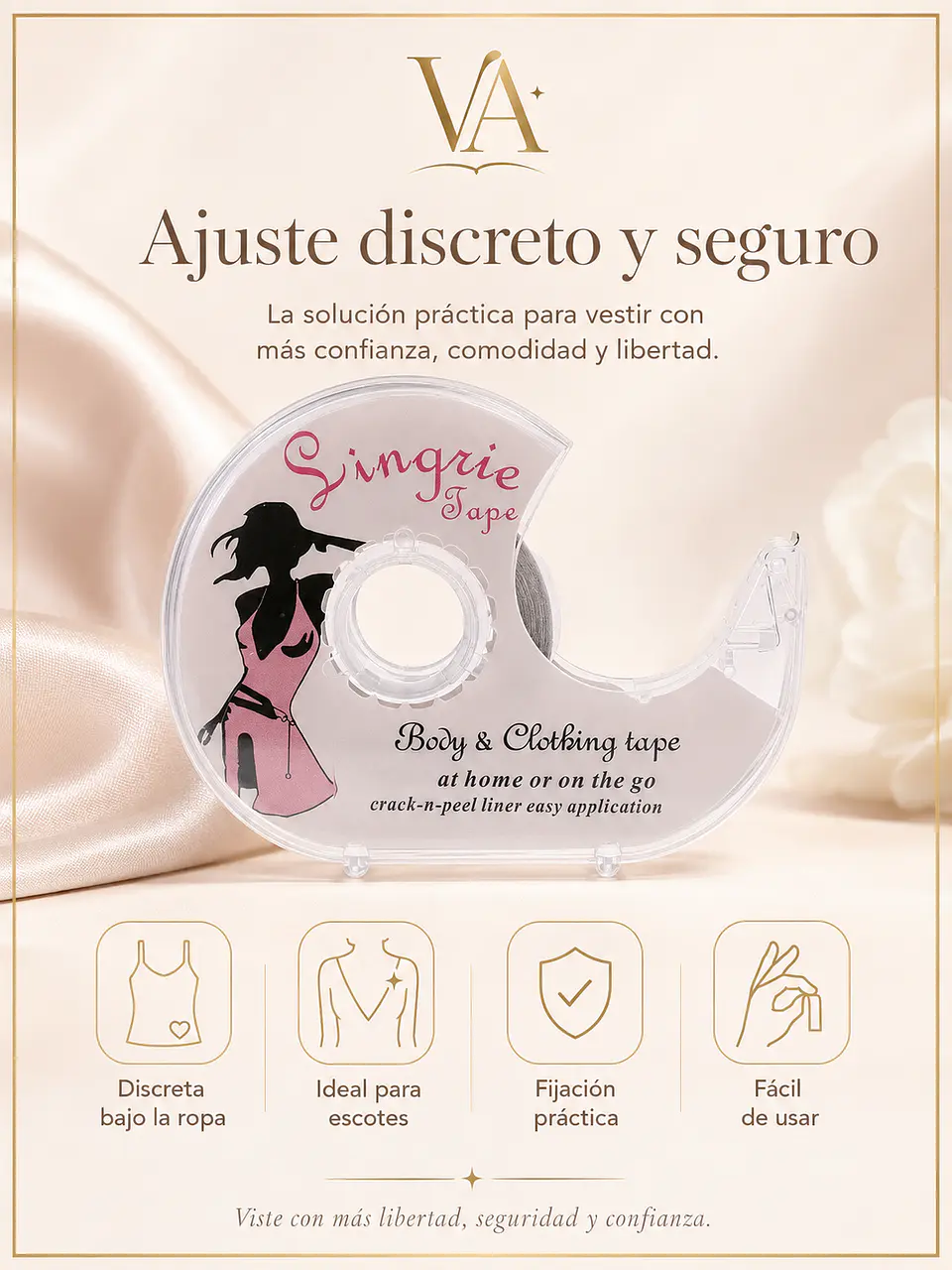 Cinta Doble Faz Contacto Para Vestuario Y Escote 3