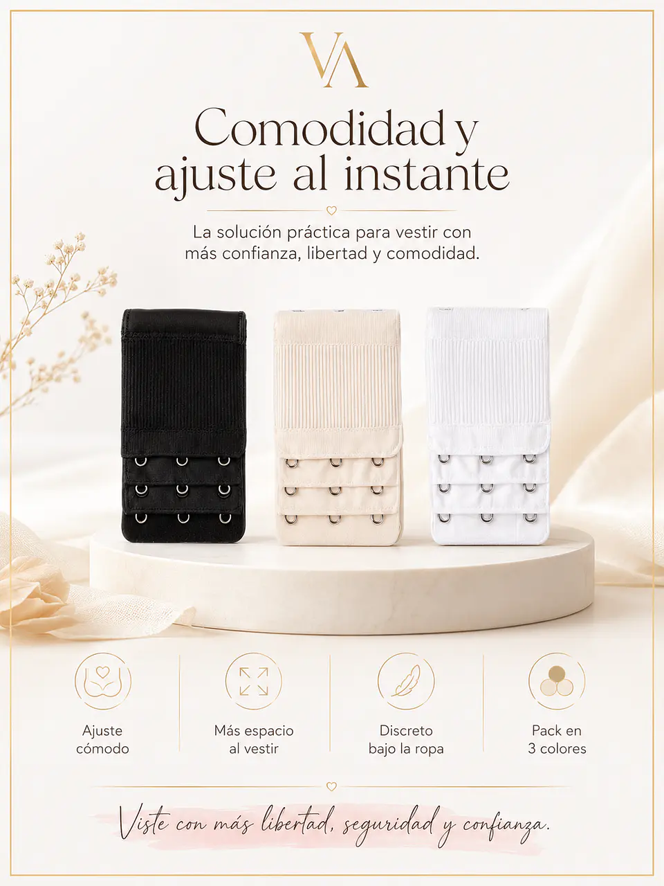 Pack X3 Extensores Para Sostén De Mujer (3 Broches) 3