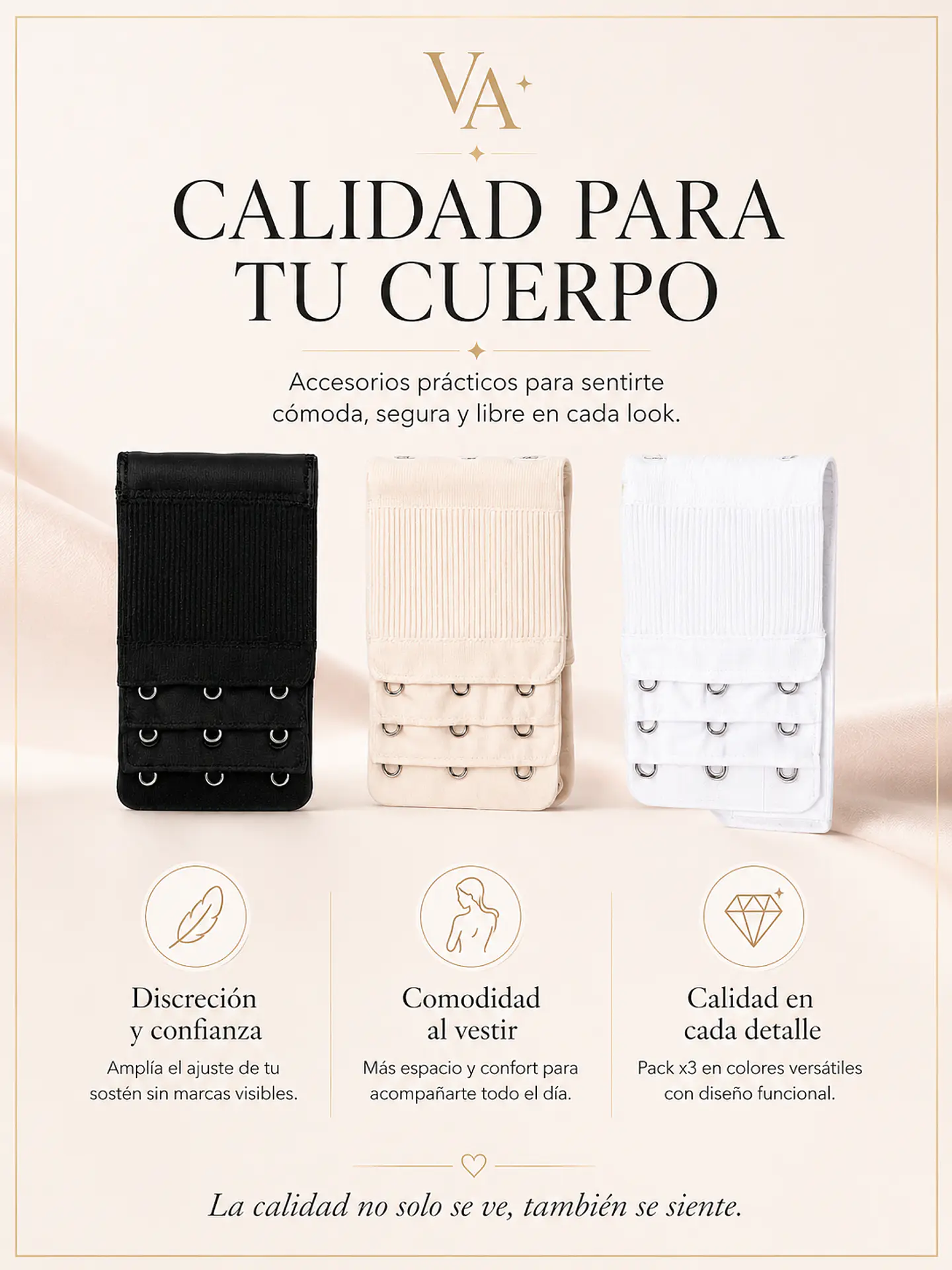 Pack X3 Extensores Para Sostén De Mujer (3 Broches) 5