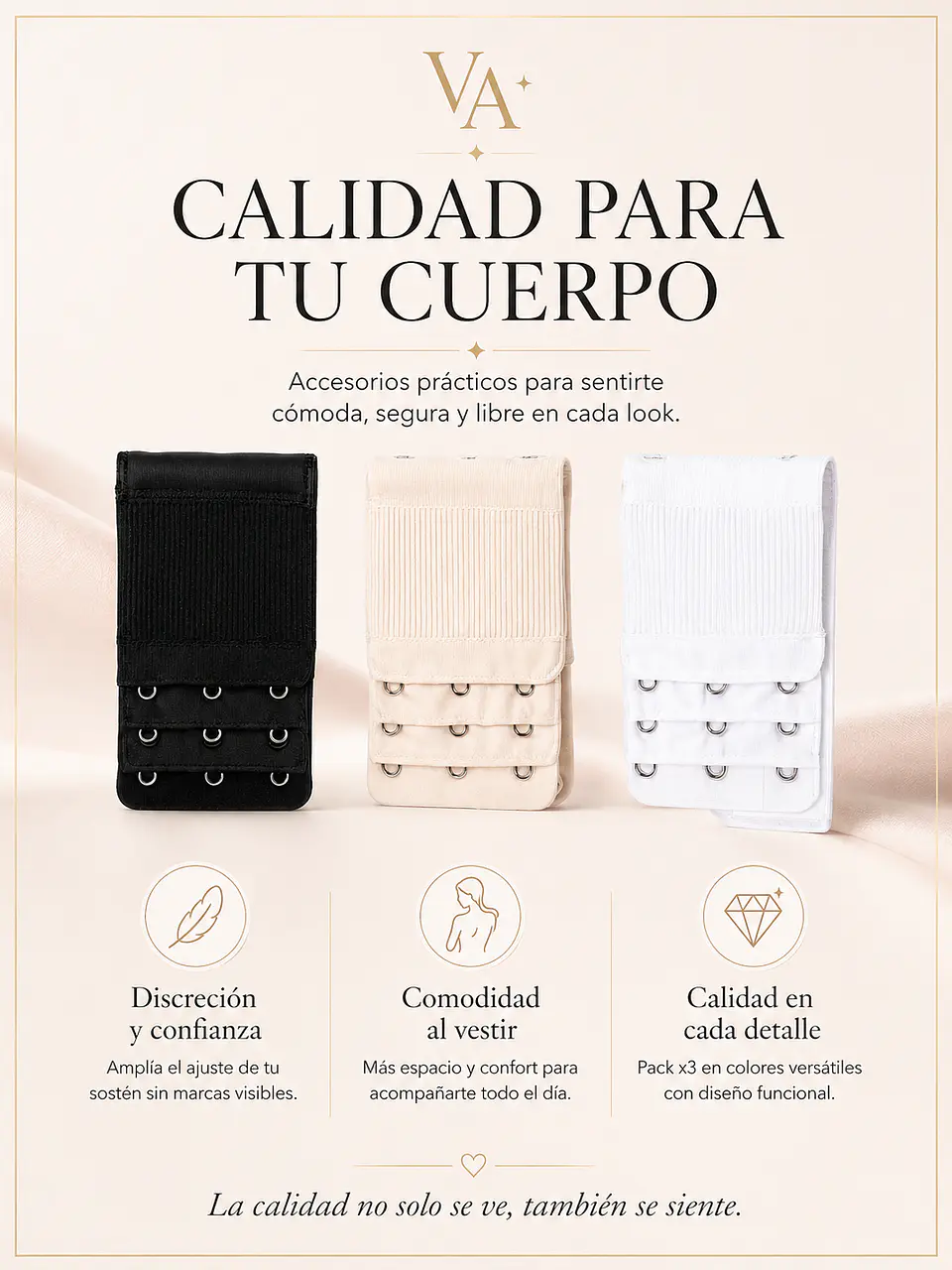 Pack X3 Extensores Para Sostén De Mujer (3 Broches) 5