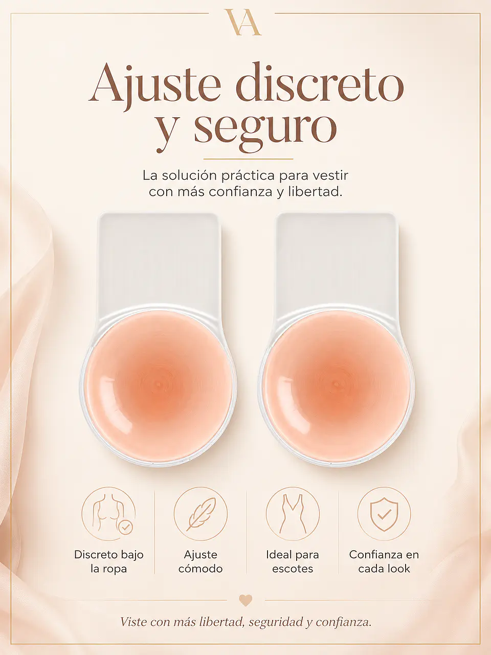 Adhesivo Levanta Busto Silicon, Conejo Cubre Pezón Invisible 5