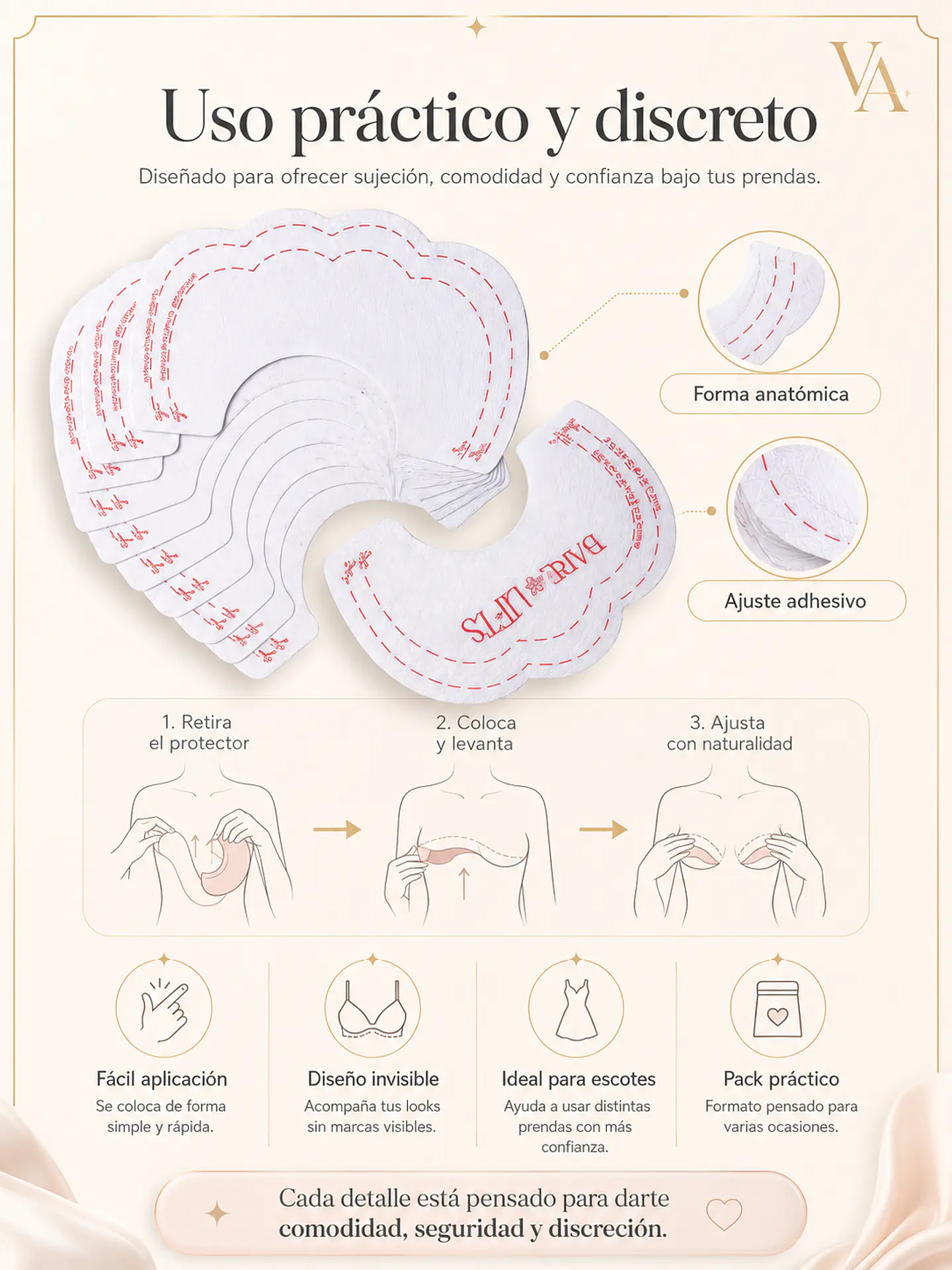 Pack 10 Parches Levanta Busto Adhesivo Transparente 6