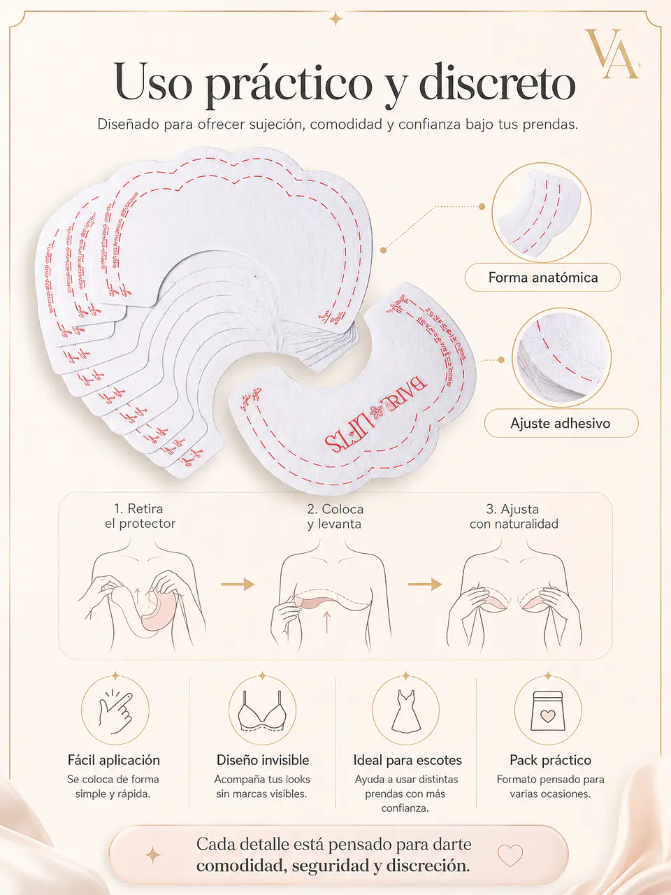Pack 10 Parches Levanta Busto Adhesivo Transparente 6