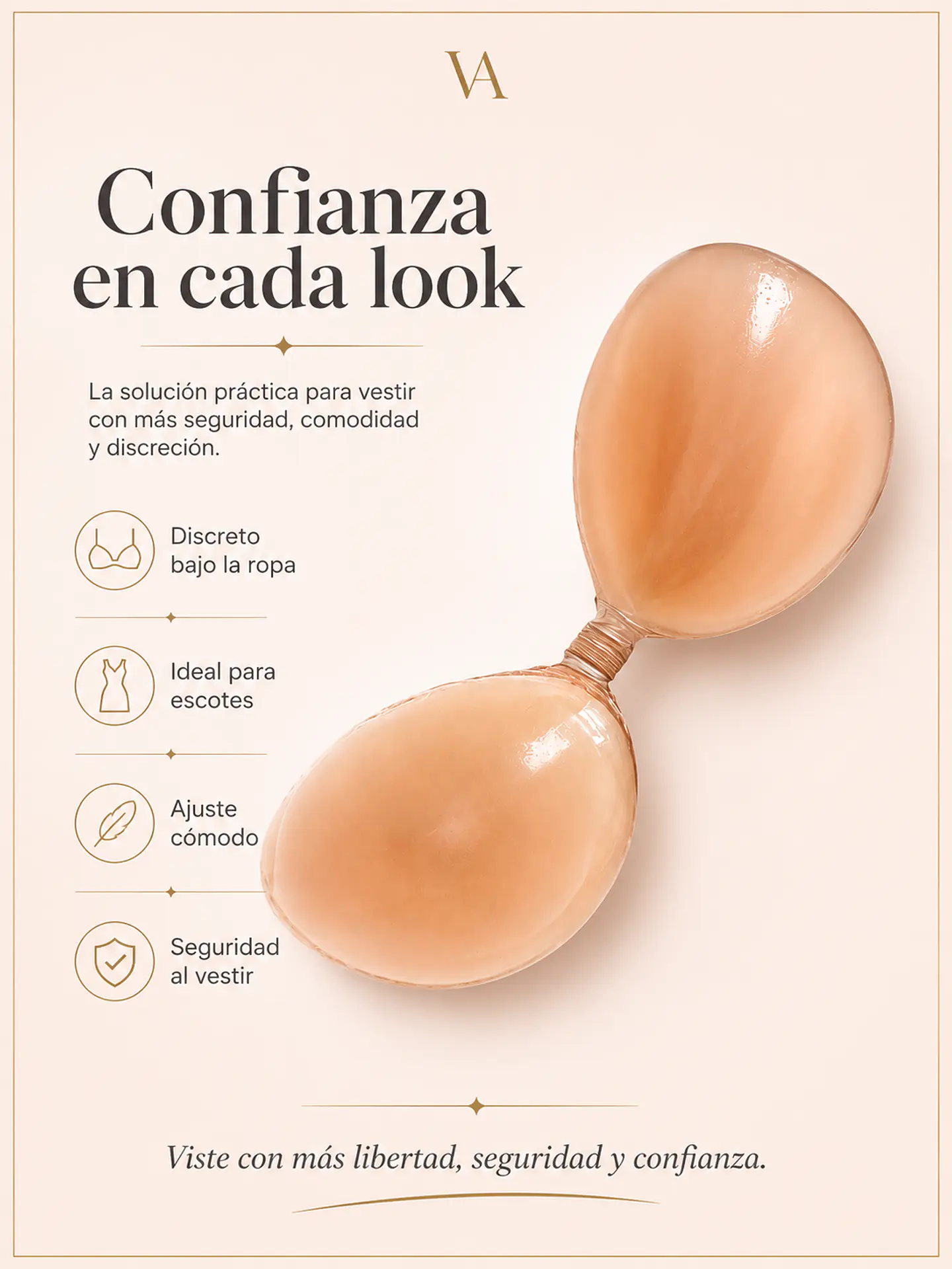 Sostén Invisible De Silicona Sin Tirantes, Efecto Relleno 3