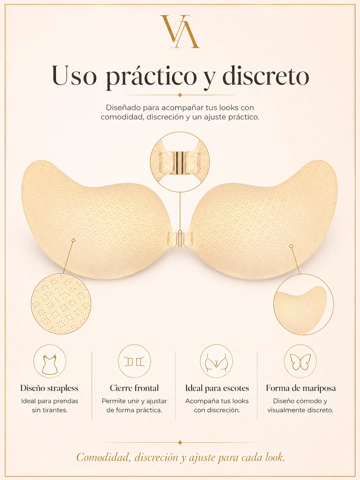 Sostén Kiss Bra Invisible Forma De Mariposa 9