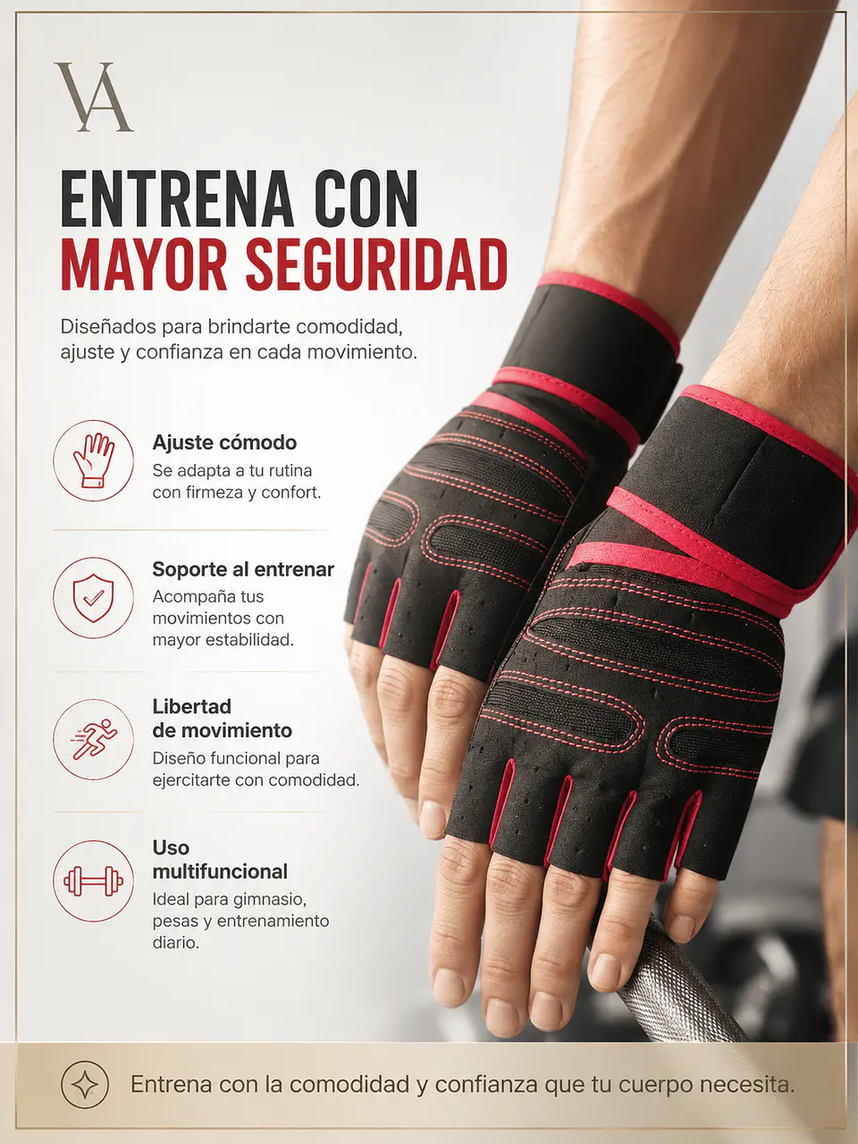 Guantes de Gimnasio Ejercicio Pesas Treking  Multifuncional 19