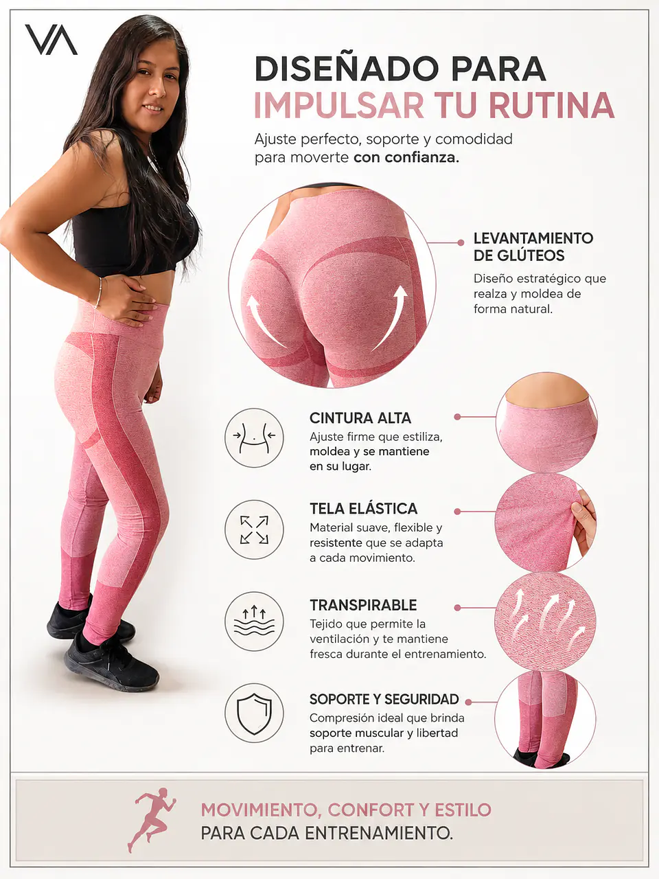 Leggings de Entrenamiento Con Levantamiento De Gluteo 13