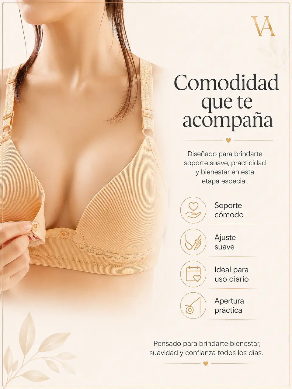 Pack de 3  Sostenes Maternal con Broches Delanteros 6