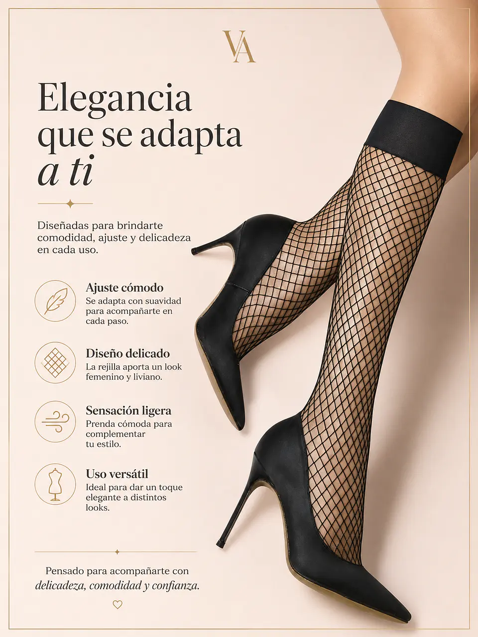 Lenceria Sexy Media Pantys Rejilla Hasta La Rodilla 3