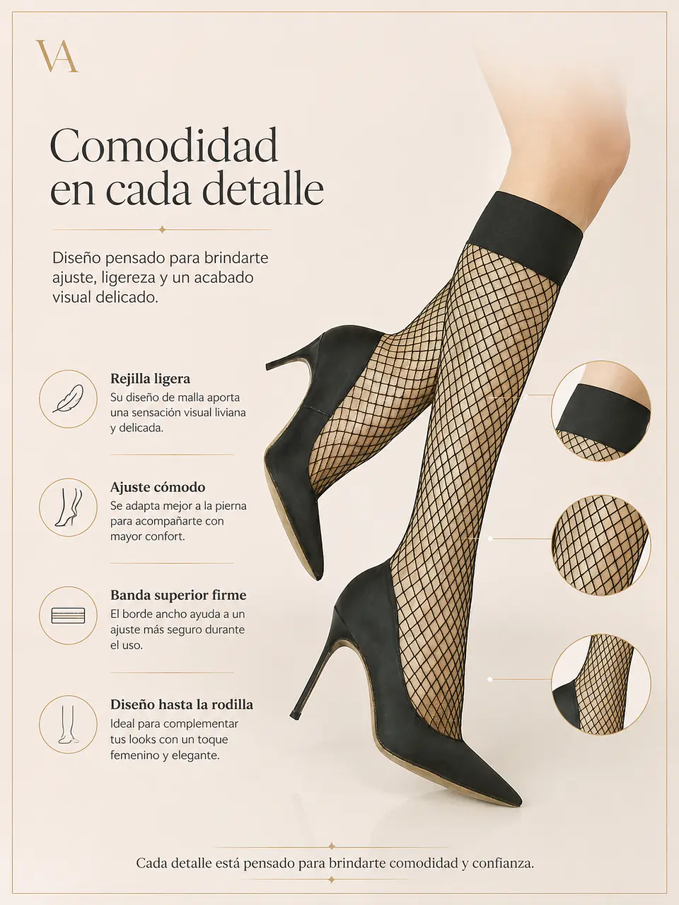 Lenceria Sexy Media Pantys Rejilla Hasta La Rodilla 4