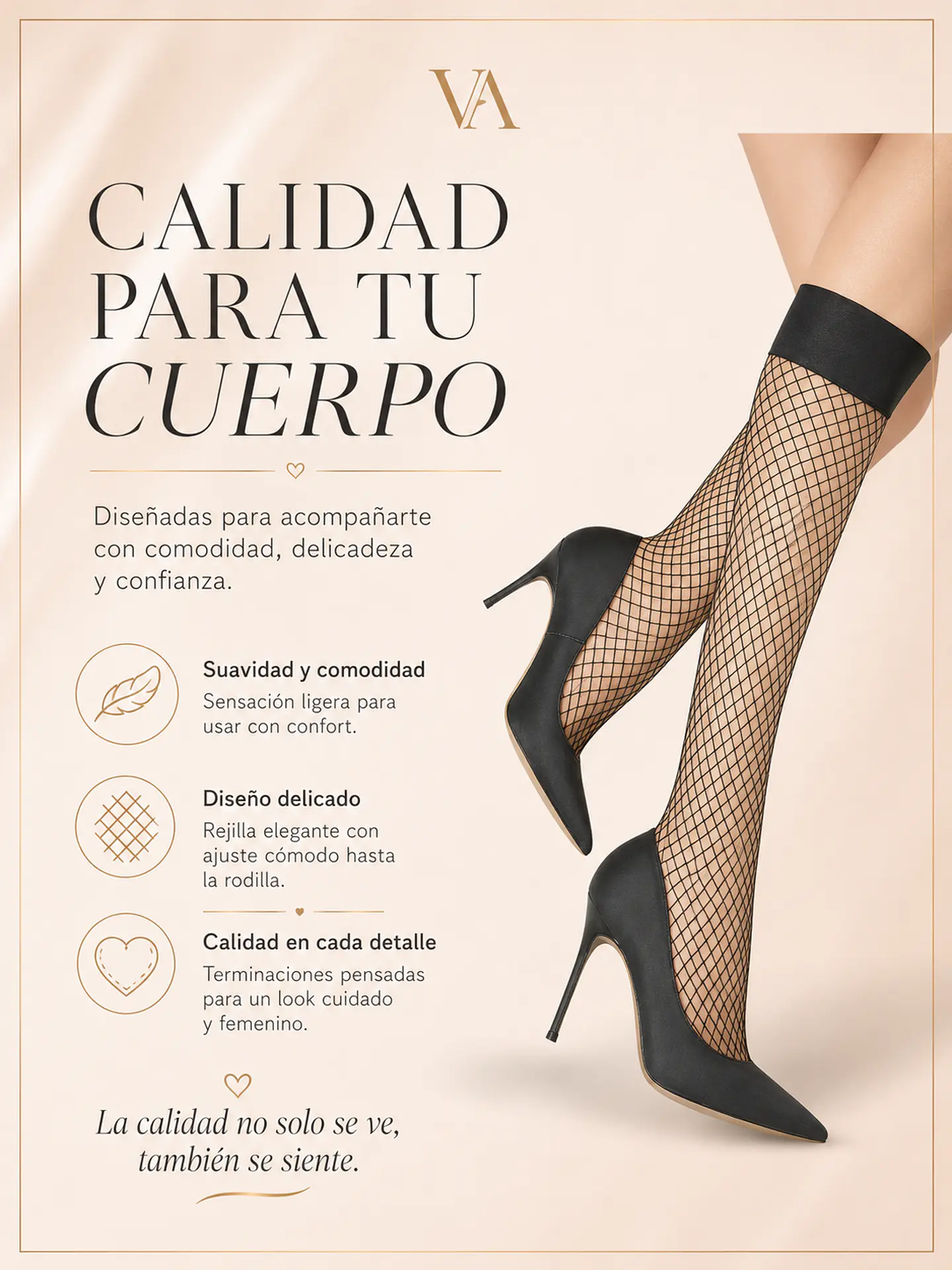 Lenceria Sexy Media Pantys Rejilla Hasta La Rodilla 5