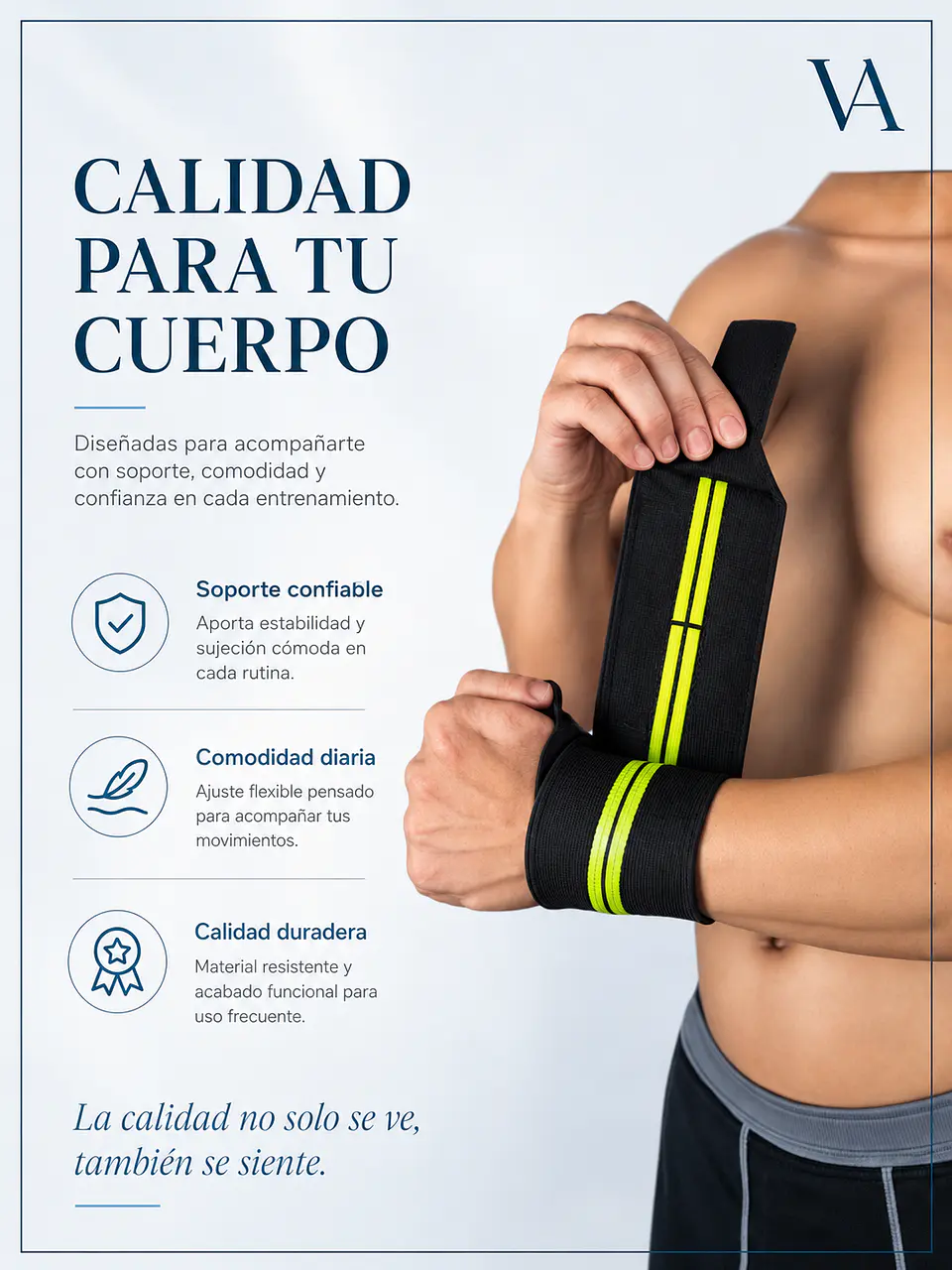 Par Muñequera Elástica Ajustable Deportiva Pesas Gym crosfit 21