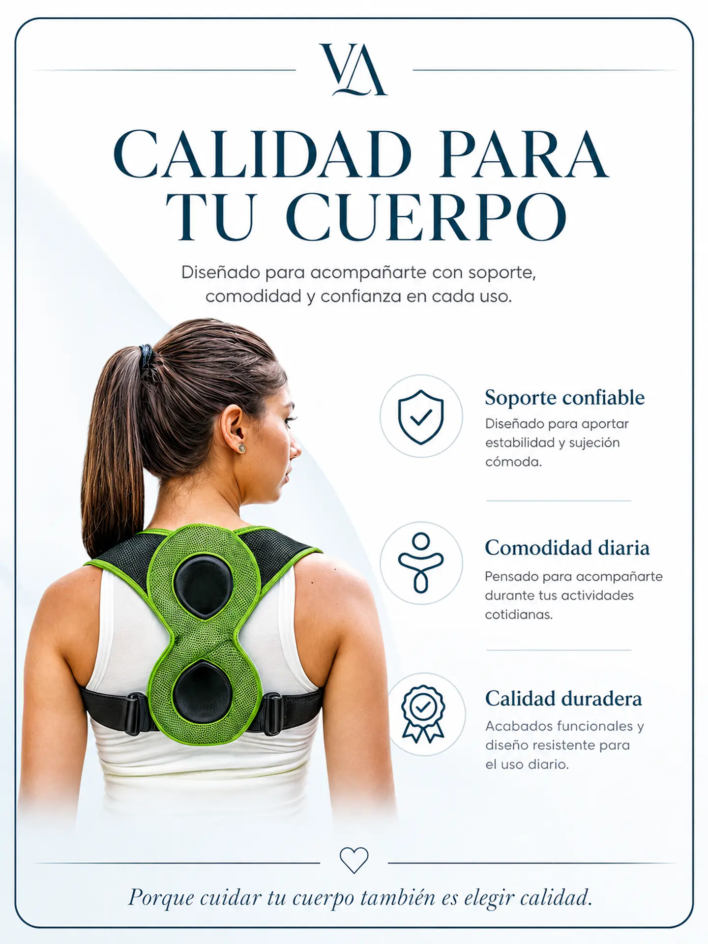Corrector De Postura Soporte Espalda, Forma 8 Acolchada 6