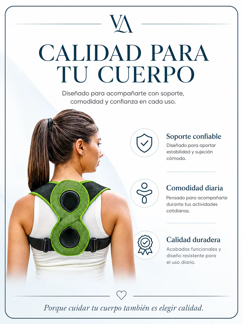 Corrector De Postura Soporte Espalda, Forma 8 Acolchada 6