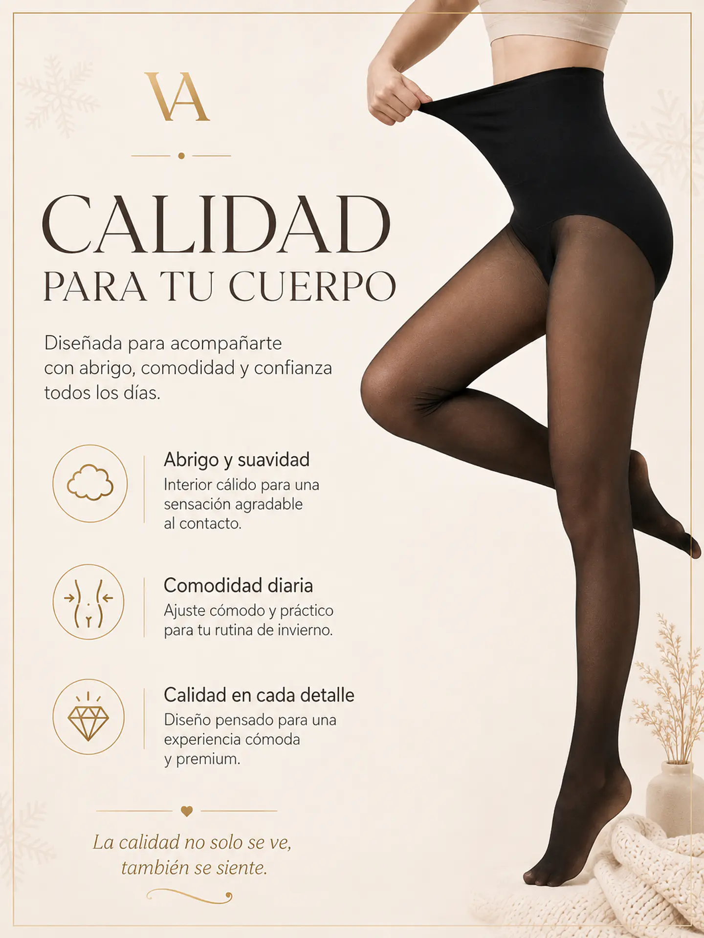 Panty Traslucida Con Faja Efecto Piel Sin Malla Con Polar 6