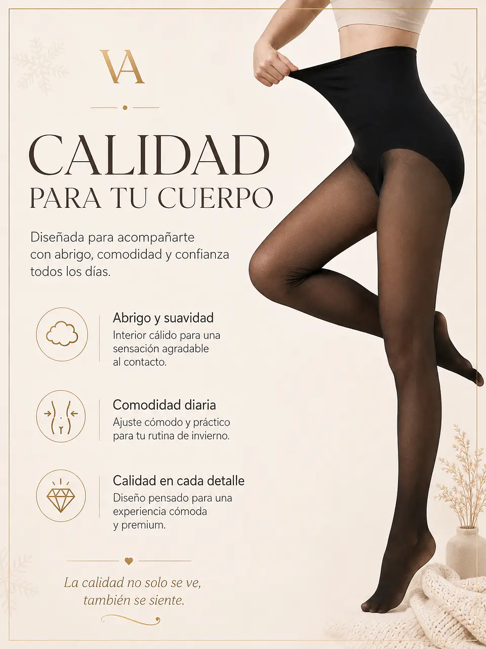 Panty Traslucida Con Faja Efecto Piel Sin Malla Con Polar 6