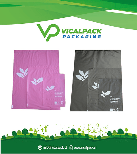 Bolsas de envio compostables - modelo hoja