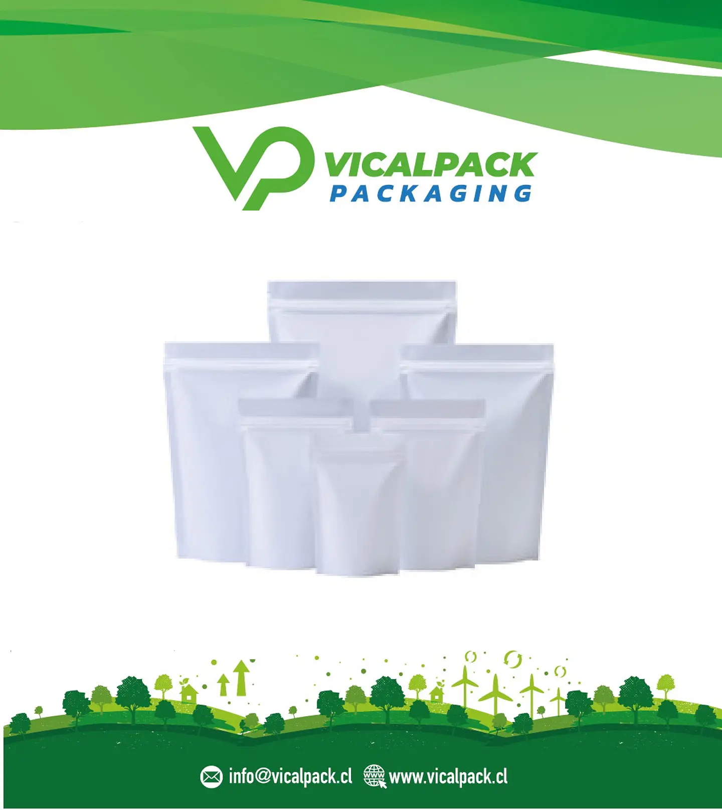 Doypack  blanco plastico-aluminio 1