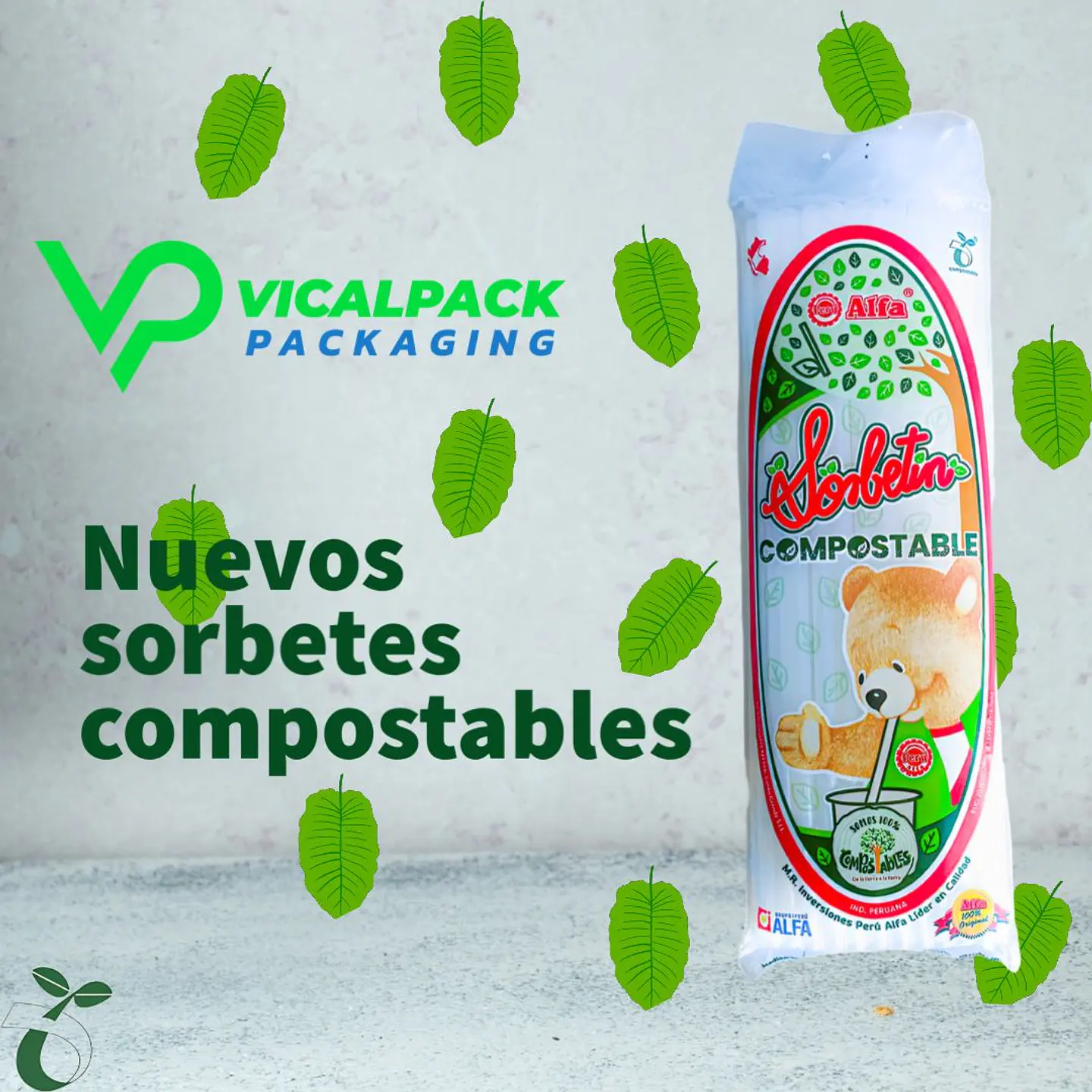 Bombillas compostables largo 233 mm , caja X 10.000 unidades 1