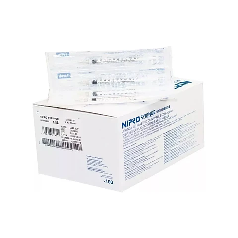 Jeringa Tuberculina 27G x 1/2"  1cc 100 Und - Nipro