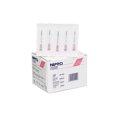 Aguja Hipodermica 18G x 1/4"  100 Und - Nipro