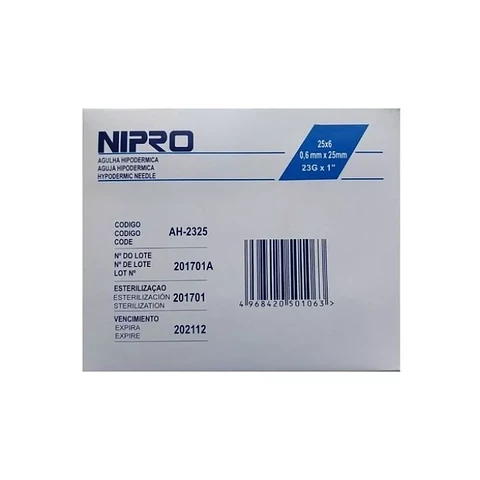 Aguja Hipodermica 23G x 1"  100 Und - Nipro