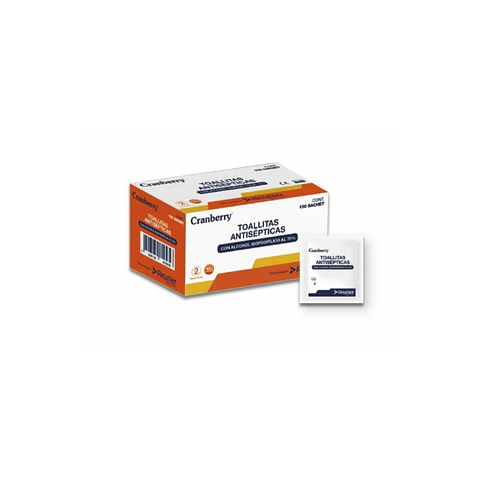 Toallitas con Alcohol Isopropilico 70%  100Und - Cranberry