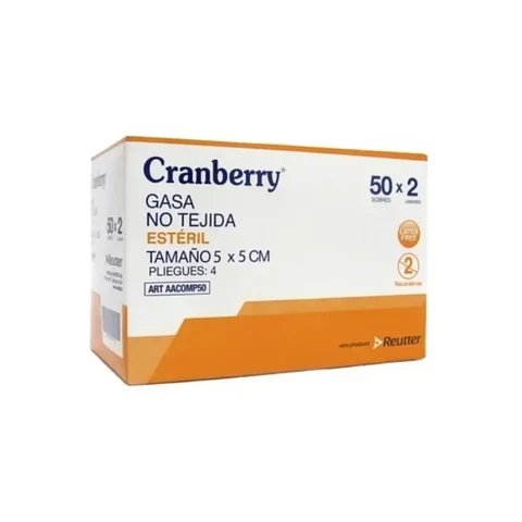 Gasa NO Tejida Esteril  5x5cm  50 Sobres 2 Unid - Cranberry