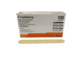 Baja Lenguas de Madera 100 Und - Cranberry