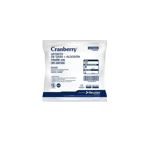 Aposito Gasa + Algodon Esteril 10 x 20 Bolsa 10 Und - Cranberry