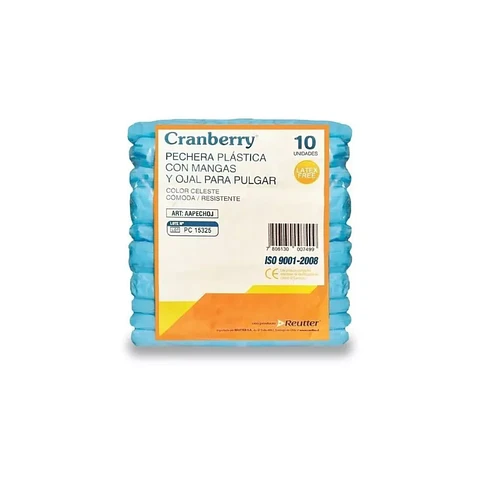 Pecheras Plasticas Con Mangas Y Ojal Para Pulgar 10 Und - Cranberry