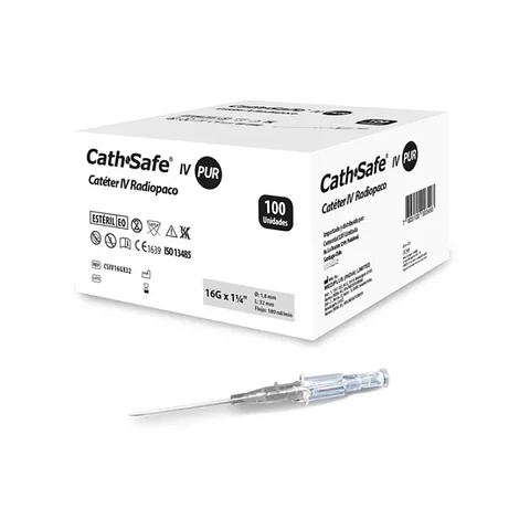 Branula Cateter Intravenoso Radiopaco 16g x 1 1/4" 50Und - LBF