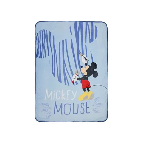 Frazada Coral Mickey Pintando Celeste - Bambino